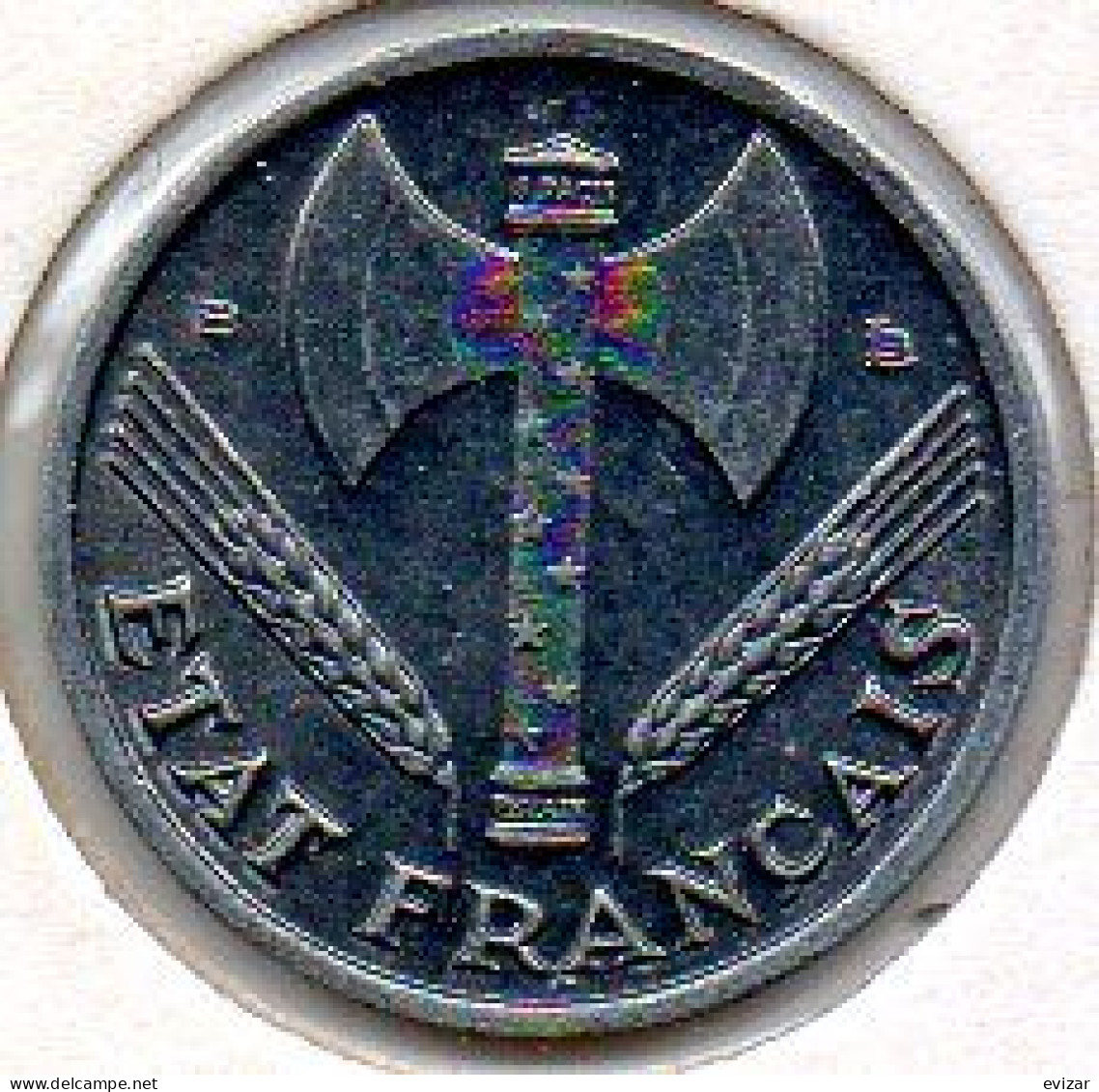 FRANCE, 50 Centimes, Aluminum, Year 1944-B, KM # 914.2 - 50 Centimes