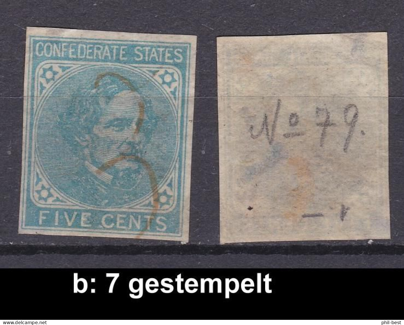 USA Confederate States 7 Gestempelt #E681b - 1861-65 Etats Confédérés