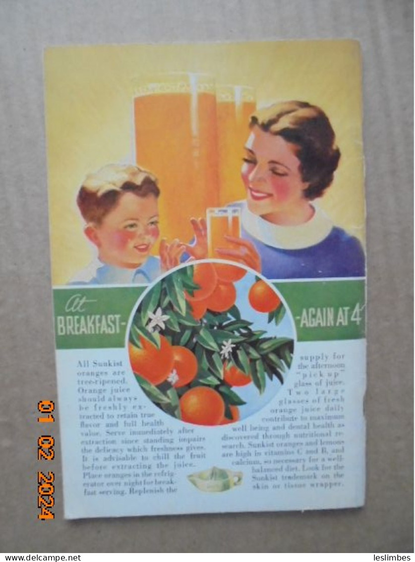 Or Vigorous Health Sunkist Recipes For Every Day - California Fruit Growers Exchange, 1937 - Americana