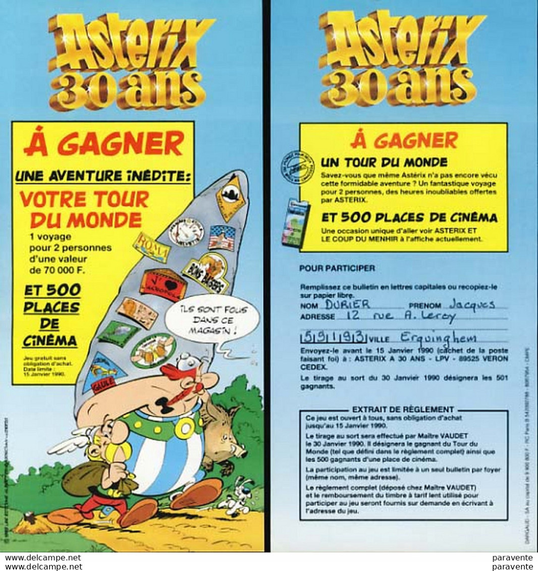 ASTERIX : Flyer 30 ANS - Astérix