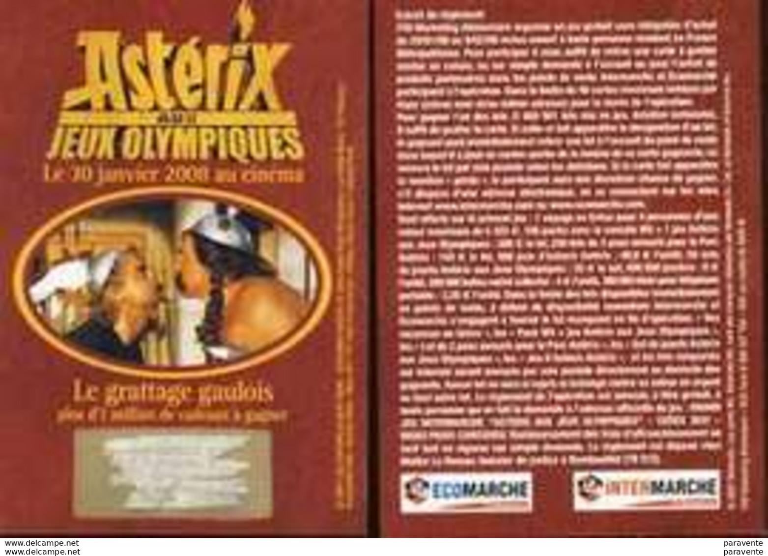 ASTERIX : Ticket INTERMARCHE - Astérix