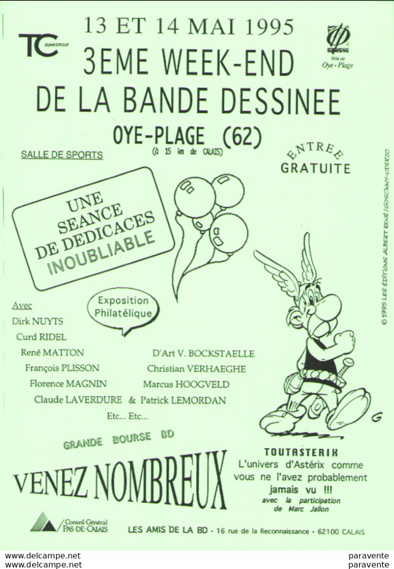 ASTERIX : Feuillet Salon OYE PLAGE 1995 - Astérix