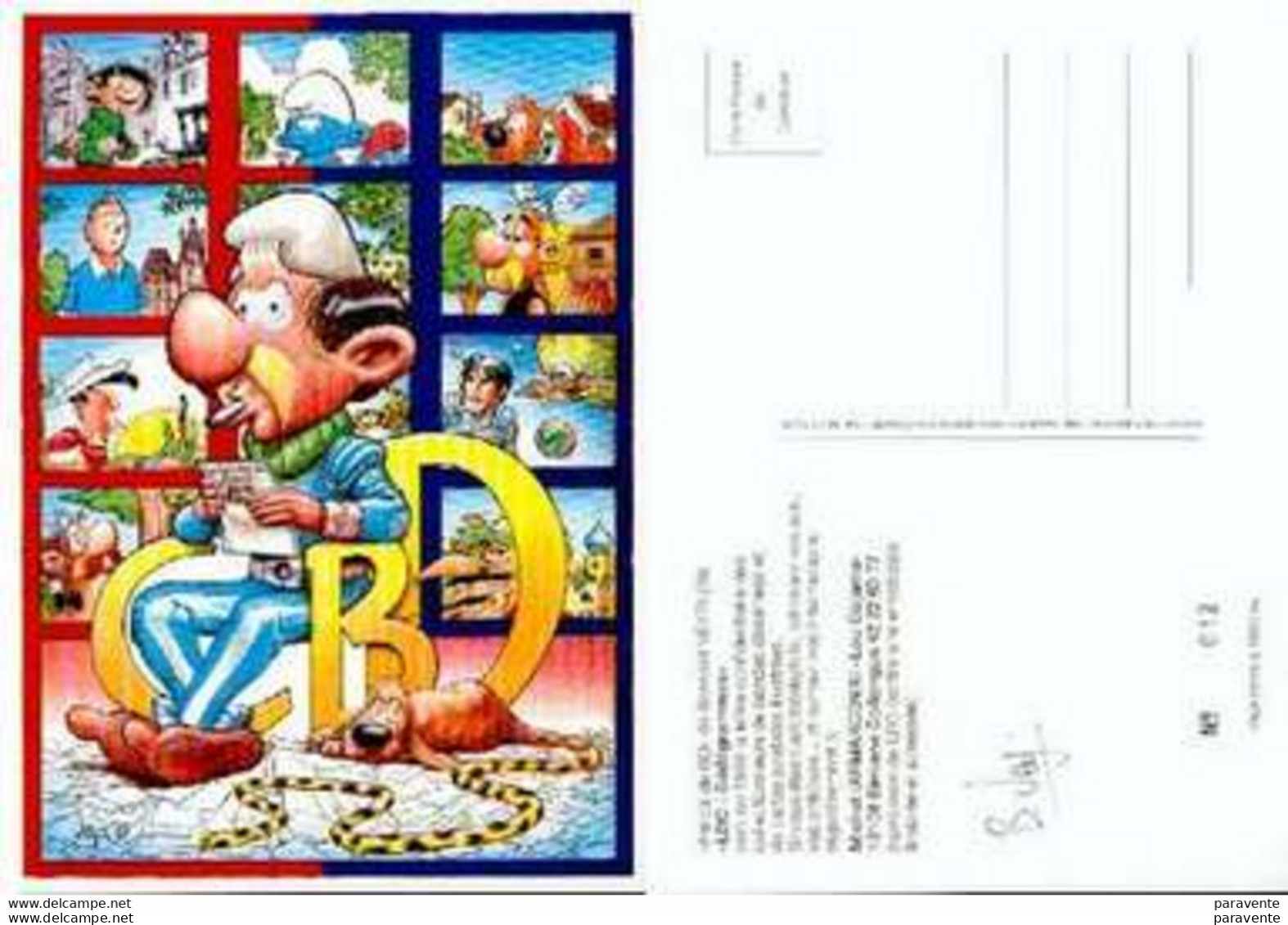 ASTERIX : Carte Postale Du Dessinateur VEYRI Hommage ASTERIX (numerotee Signee) - Asterix