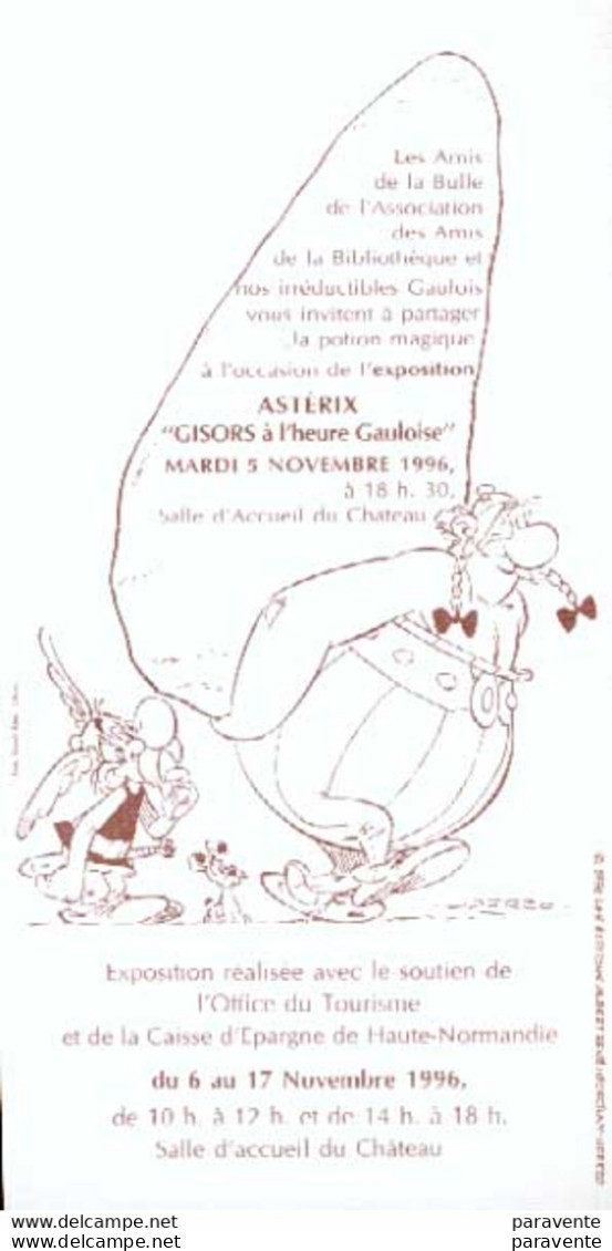 ASTERIX : Carte Invitation SALON GISORS 1996 - Astérix