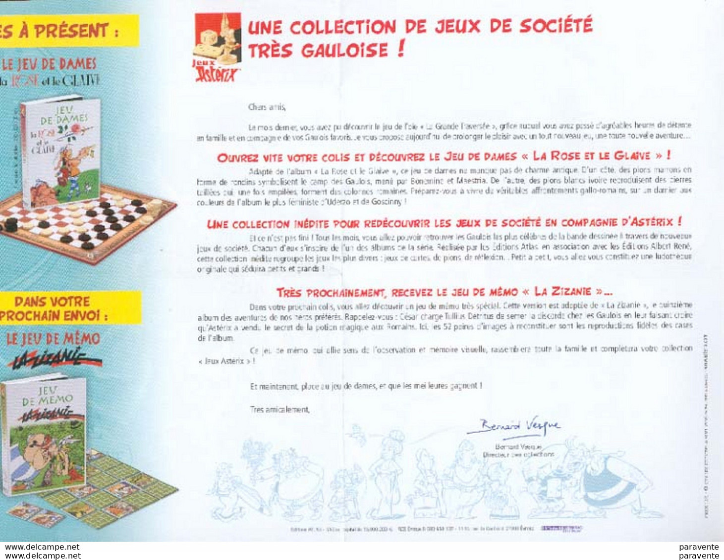 ASTERIX : Depliant ATLAS  2 Jeux - Asterix