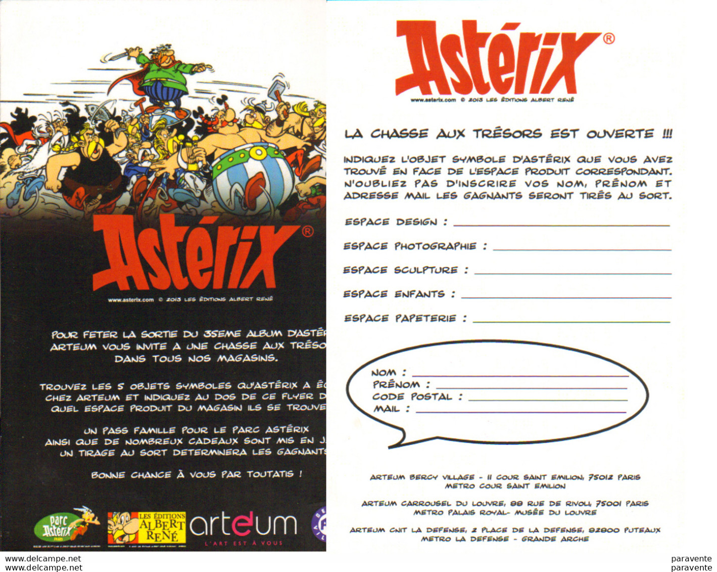 ASTERIX : Carte 35e ALBUM - Astérix