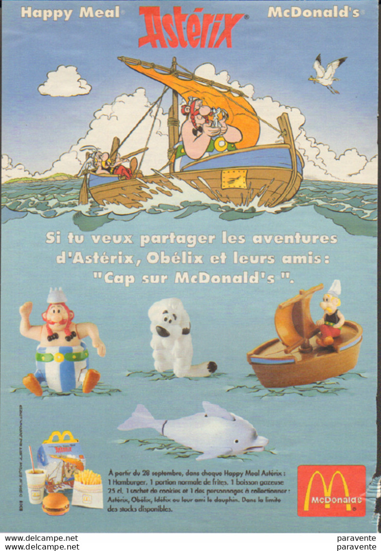 ASTERIX : Page De Presse PUB MC DONALD - Astérix