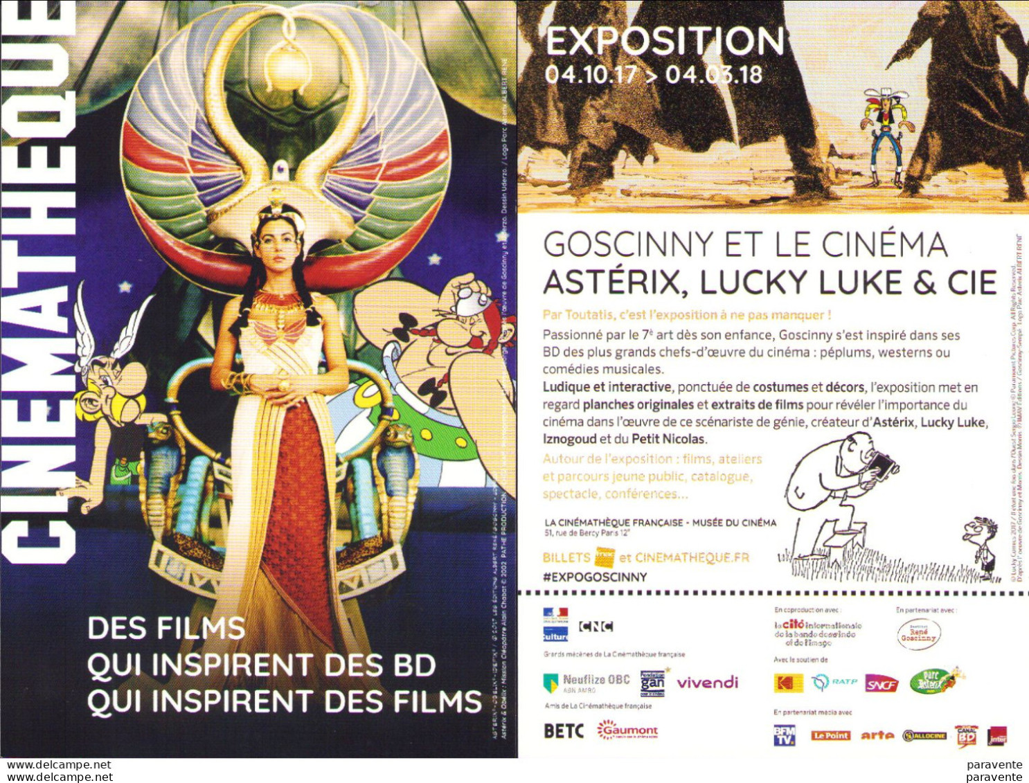 ASTERIX  - SEMPE : Flyer Exposition GOSCINNY ET LE CINEMA - Asterix