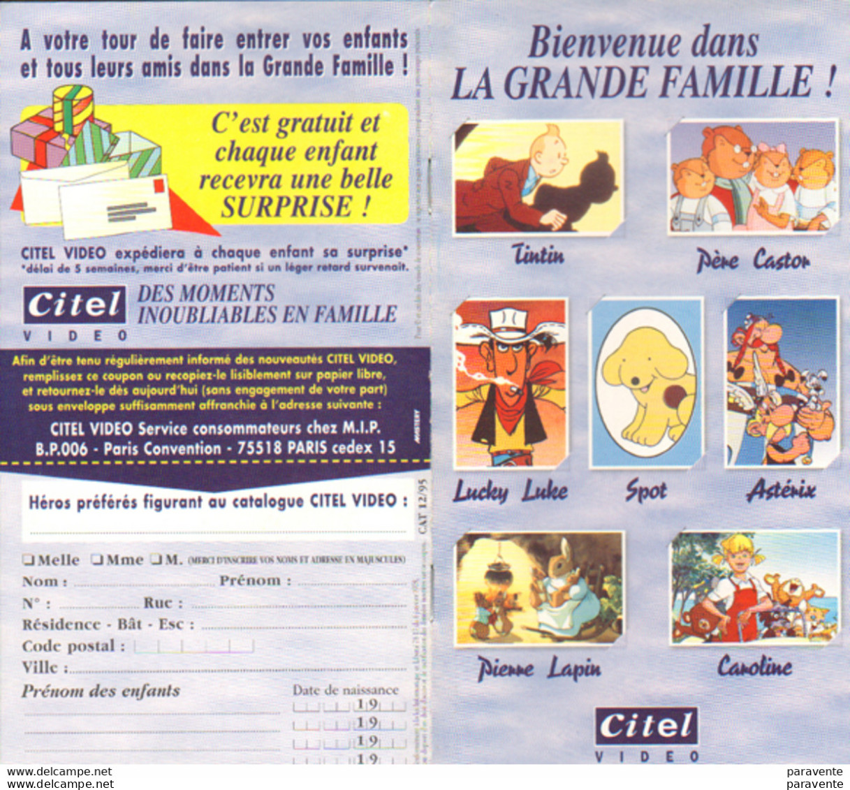 ASTERIX , TINTIN , LUCKY LUKE : Catalogue CITEL - Asterix