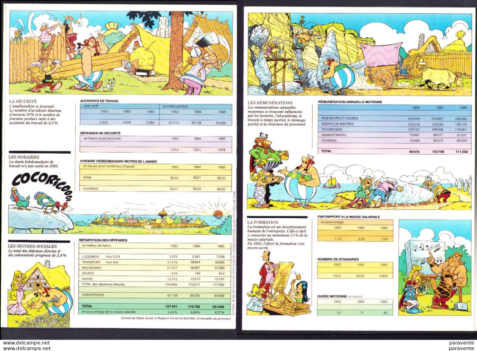 ASTERIX : Plaquette Publicité RAPPORT ALSTHOM 1985 - Asterix