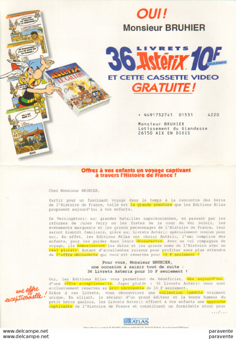 ASTERIX : enveloppe ATLAS 1997 (8 objets)