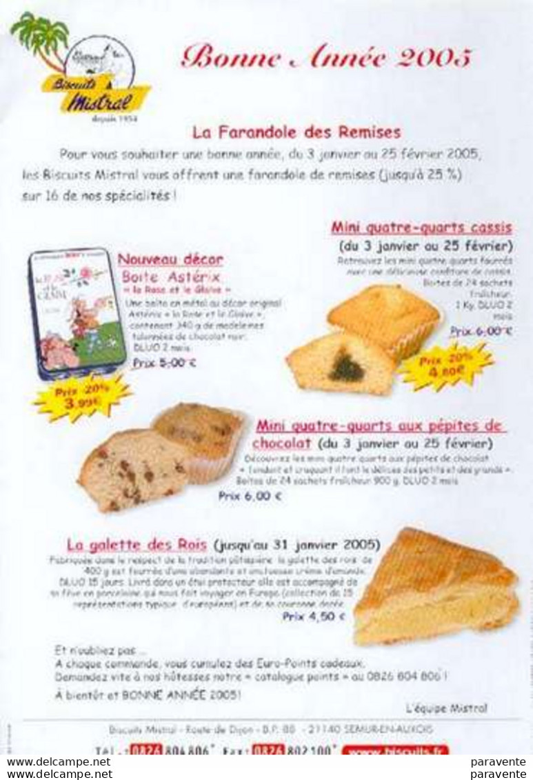 ASTERIX : lot de 8 catalogues + 6 flyers BISCUITS MISTRAL