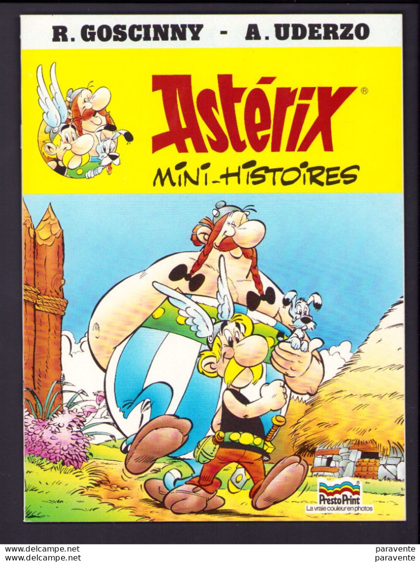 ASTERIX : Album Souple PUBLICITE Pour PRESTO PRINT En 1987 , Mini Histoires - Astérix