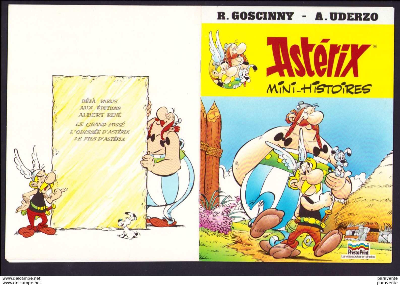 ASTERIX : Album Souple PUBLICITE Pour PRESTO PRINT En 1987 , Mini Histoires - Astérix