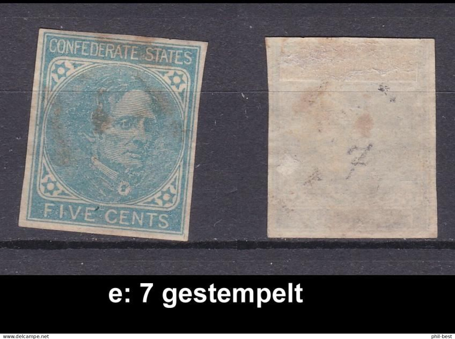 USA Confederate States 7 Gestempelt #E681e - 1861-65 Etats Confédérés