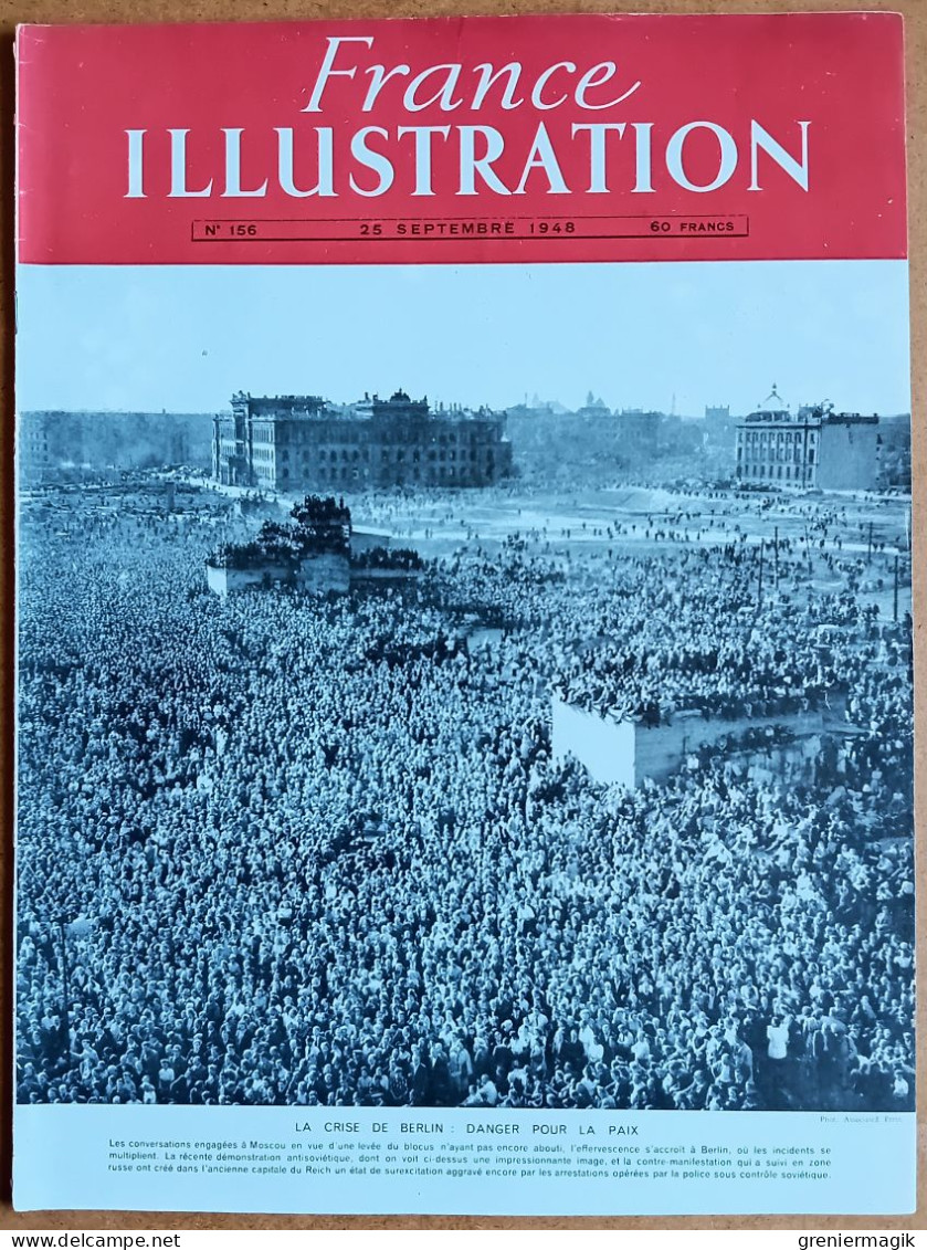 France Illustration 156 25/09/1948 Berlin/Comte Bernadotte Assassiné à Jérusalem/Hyderabad/Espagne/Préhistoire/Textiles - Algemene Informatie
