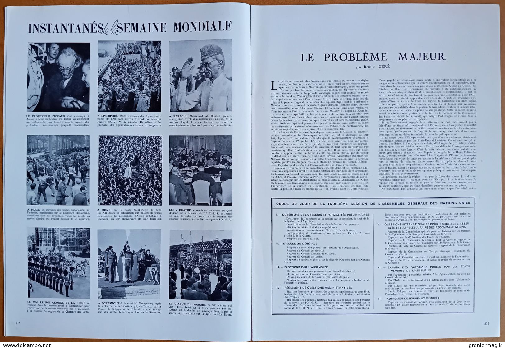 France Illustration 156 25/09/1948 Berlin/Comte Bernadotte Assassiné à Jérusalem/Hyderabad/Espagne/Préhistoire/Textiles - General Issues