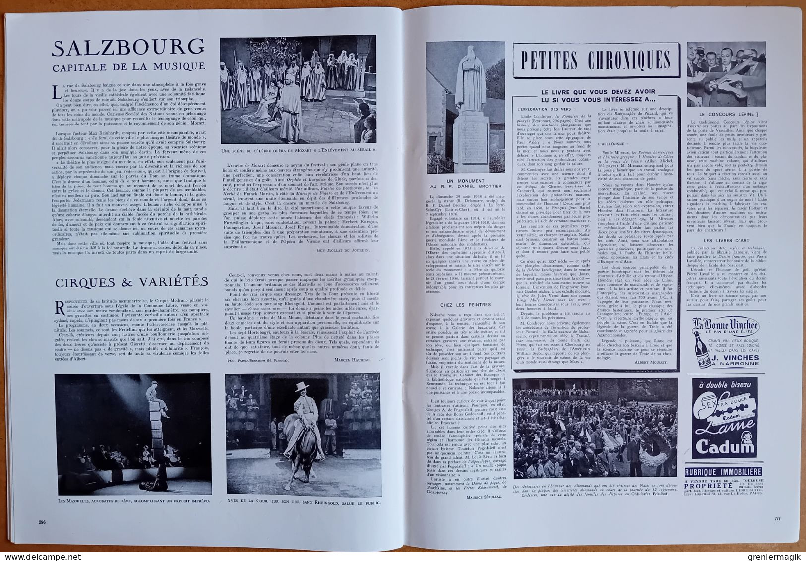 France Illustration 156 25/09/1948 Berlin/Comte Bernadotte assassiné à Jérusalem/Hyderabad/Espagne/Préhistoire/Textiles