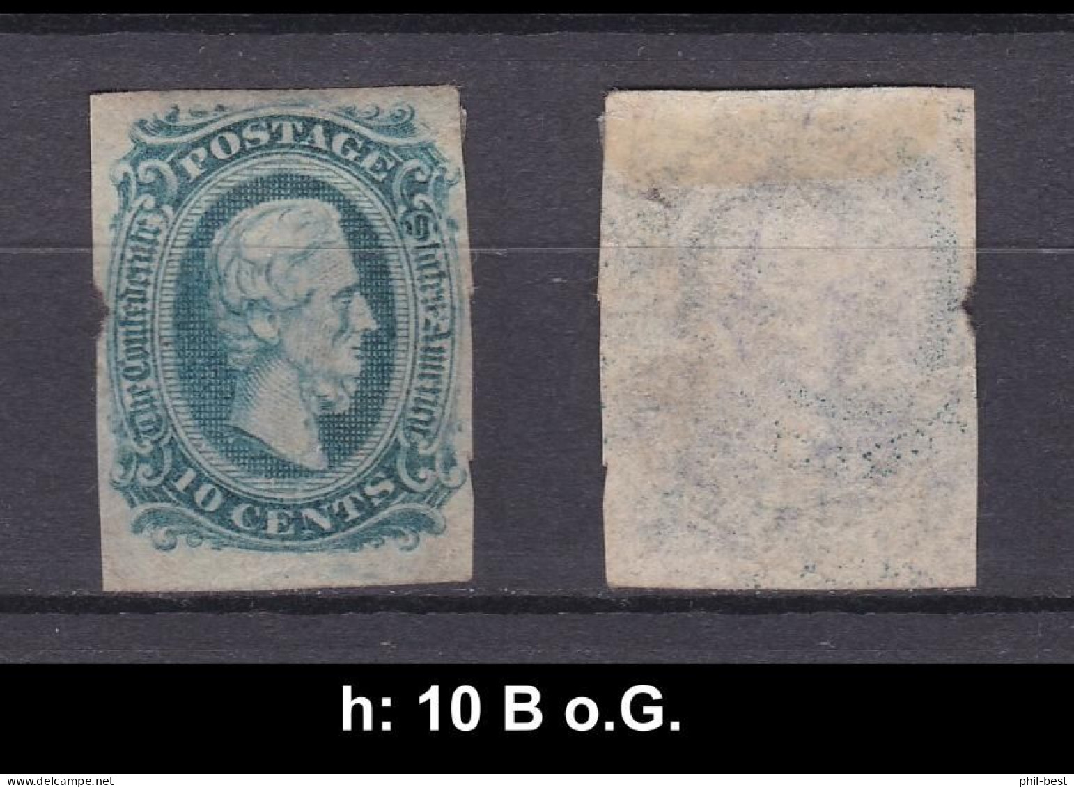 USA Confederate States 10 B O.G. #E681h - 1861-65 Etats Confédérés