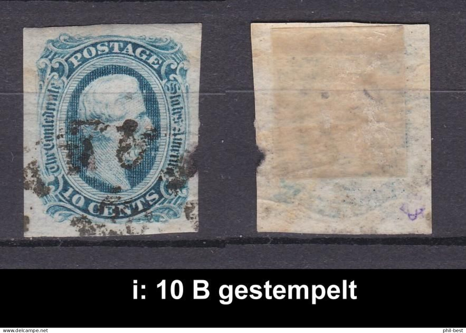 USA Confederate States 10 B Gestempelt #E681i - 1861-65 Confederate States