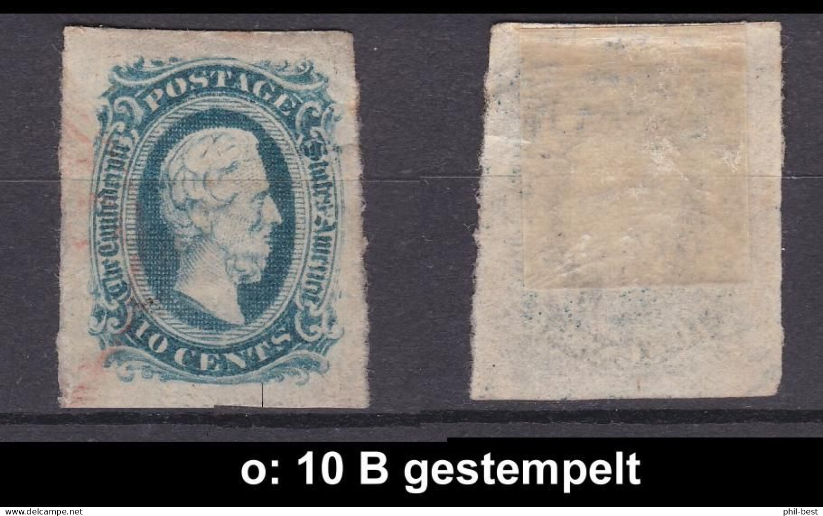 USA Confederate States 10 B Gestempelt.#E681o - 1861-65 Etats Confédérés