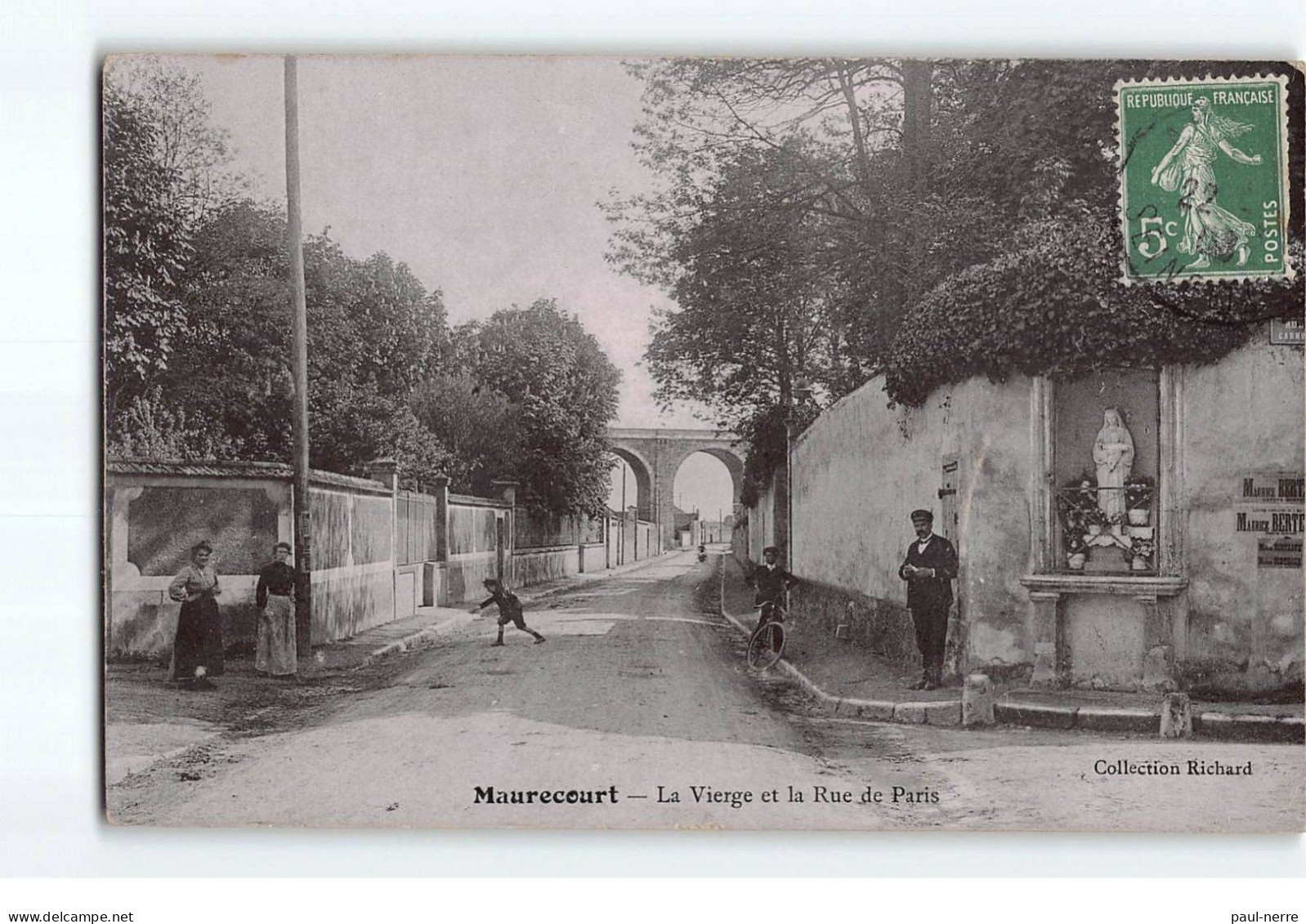 MAURECOURT : La Vierge Et La Rue De Paris - Très Bon état - Maurecourt