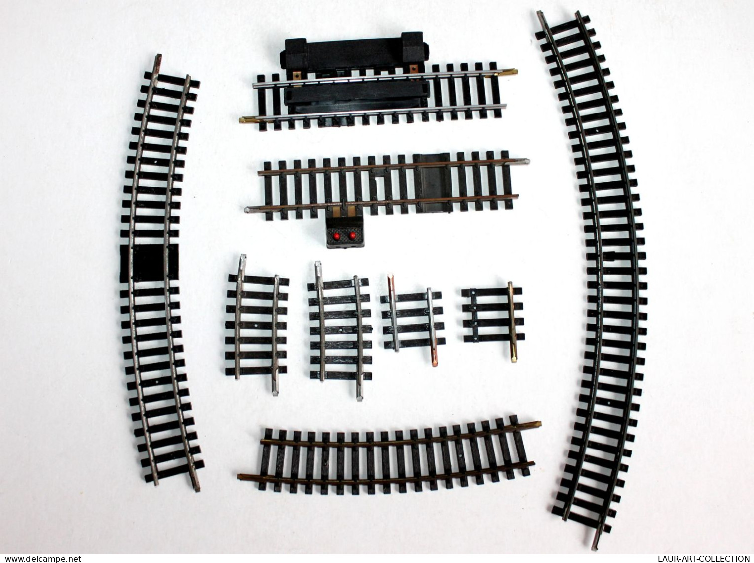 JOUEF HO 9 RAIL 2 COUPURE, 1 DECROCHAGE, 1 DROIT, 4 COURBE N°470 R=325mm R=385mm, MODELISME FERROVIAIRE TRAIN (2105.259) - Rails