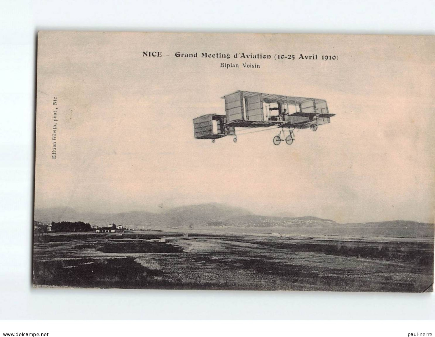 NICE : Grand Meeting D'aviation (10-25 Avril 1910), Biplan Voisin - état - Transport (air) - Airport