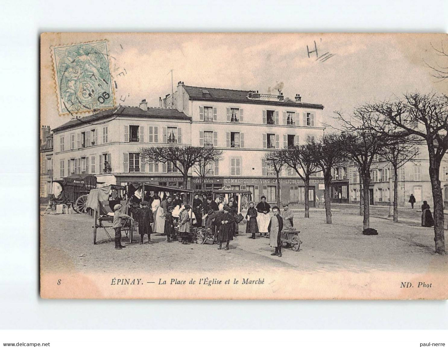 EPINAY SUR ORGE : La Place De L'Eglise Et Le Marché - Très Bon état - Epinay-sur-Orge