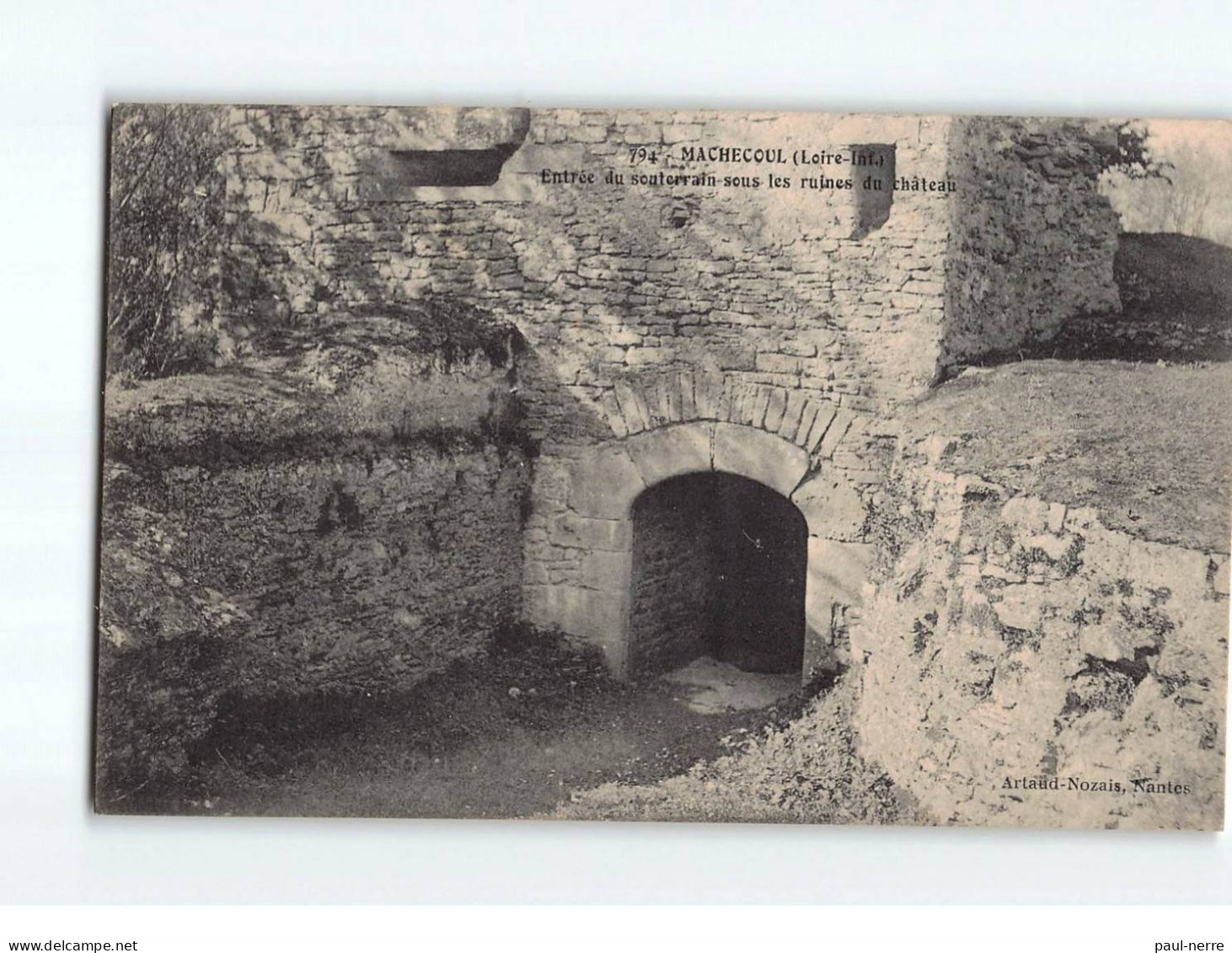 MACHECOUL : Entrée Du Souterrain Sous Les Ruines Du Château - Très Bon état - Machecoul