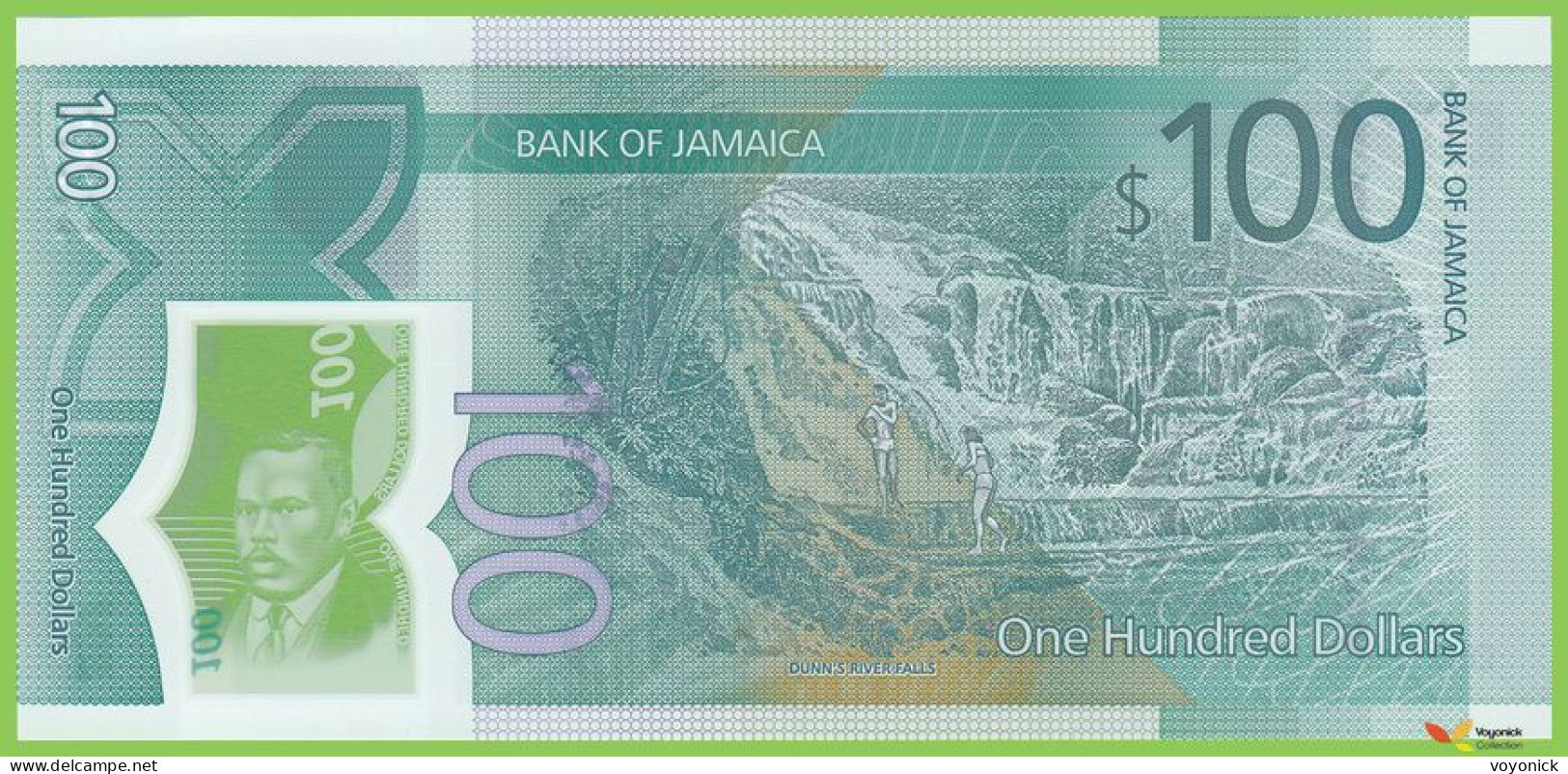 Voyo JAMAICA 100 Dollars 2022(2023) P97 B252a AD UNC Polymer Commemorative - Jamaique