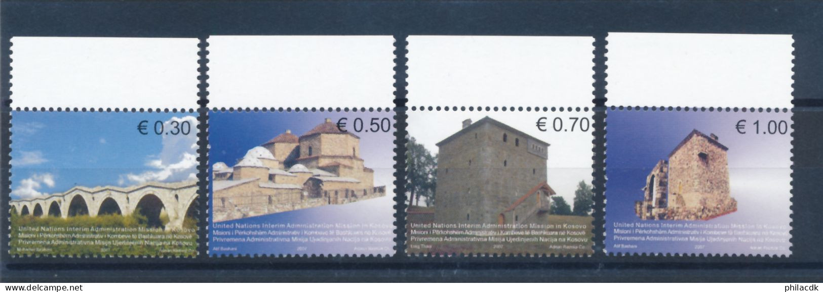 NATIONS UNIES KOSOVO - N° 86/89 NEUFS** SANS CHARNIERE - 2007 - Unused Stamps