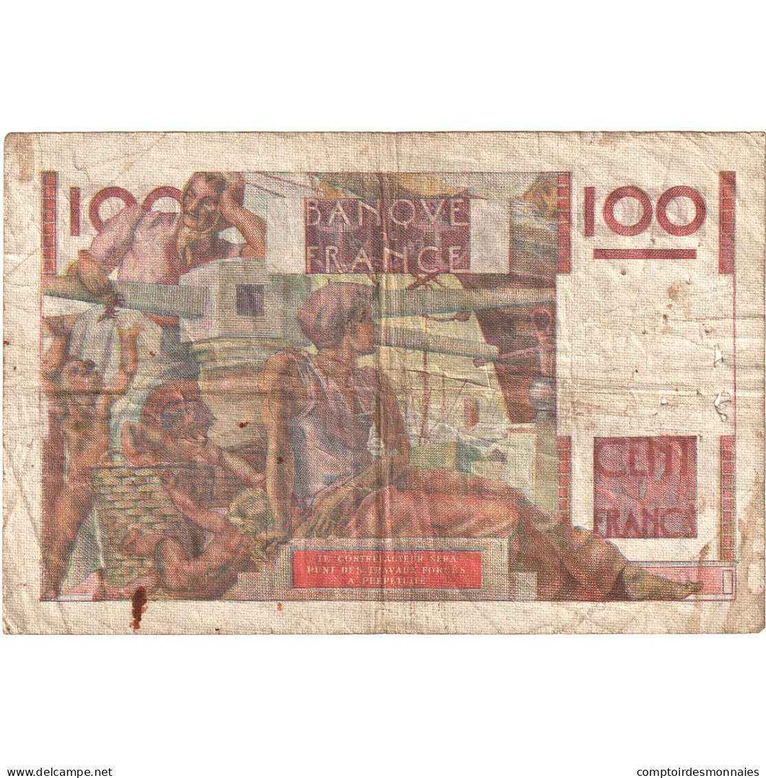 France, 100 Francs, Jeune Paysan, 1949, K.327, B, Fayette:28.23, KM:128b - 100 F 1945-1954 ''Jeune Paysan''