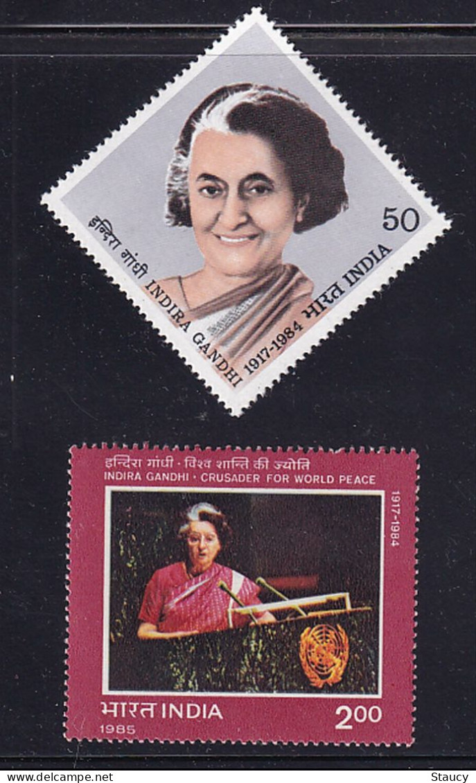 India 1984 - 1985 INDIRA GANDHI (FORMER PRIME MINISTER OF INDIA ) 2v MNH As Per Scan - Otros & Sin Clasificación