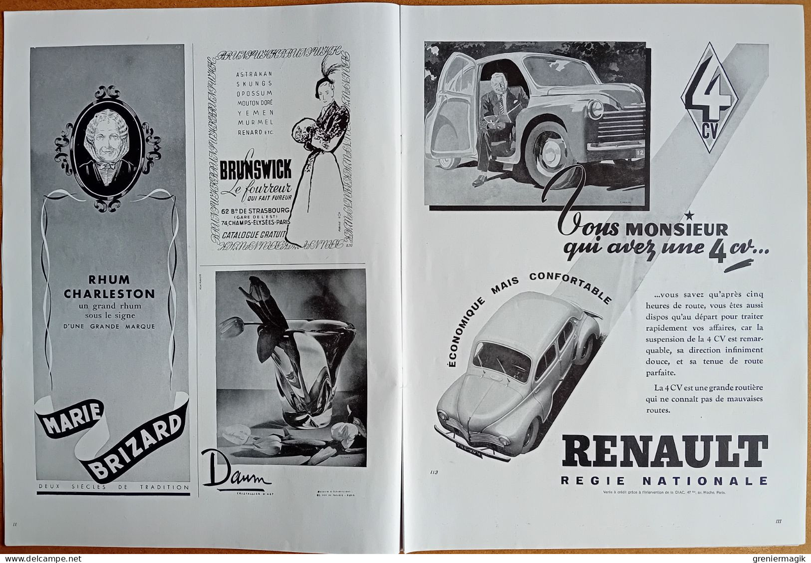 France Illustration N°160 06/11/1948 Indochine/Maroc/Football Arsenal-Racing Paris/La Bohème/Marseille/Pub Renault 4CV - Allgemeine Literatur