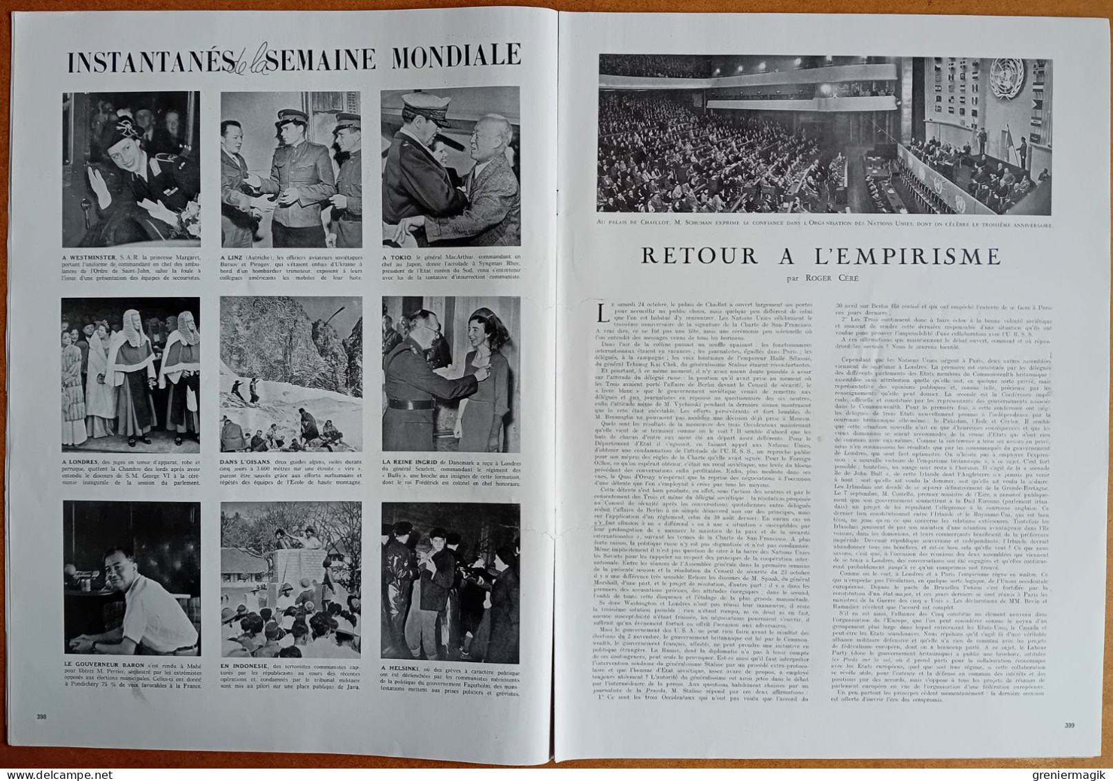 France Illustration N°160 06/11/1948 Indochine/Maroc/Football Arsenal-Racing Paris/La Bohème/Marseille/Pub Renault 4CV - General Issues