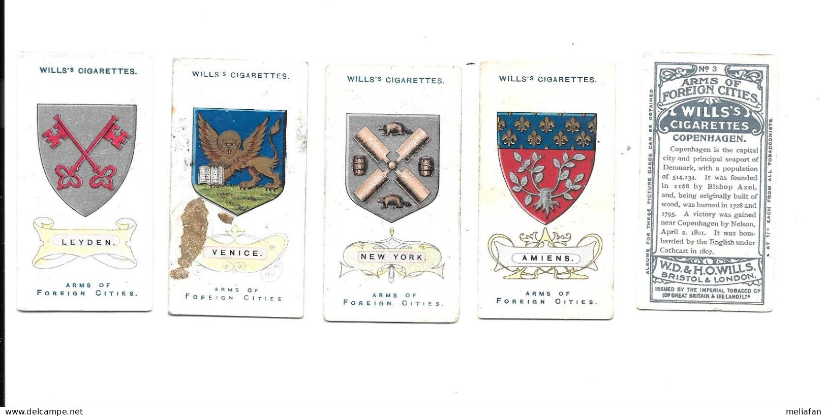 CJ55 - SERIE COMPLETE 50 CARTES CIGARETTES WILLS - ARMS OF FOREIGN CITIES - BLASONS HERALDIQUE DES VILLES - Wills