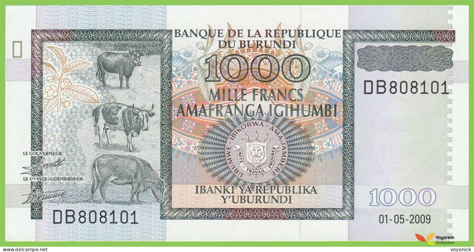 Voyo BURUNDI 1000 Francs 2009 P46 B233a DB UNC - Burundi