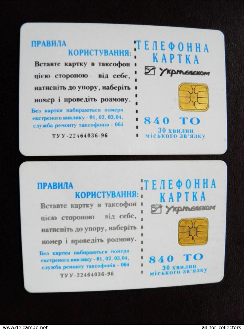 2 Different Colors Cards Ukraine Phonecard Chip Advertising OUR HOME / Doors / 840 Units K22 K81 07/97 25,000ex. - Oekraïne