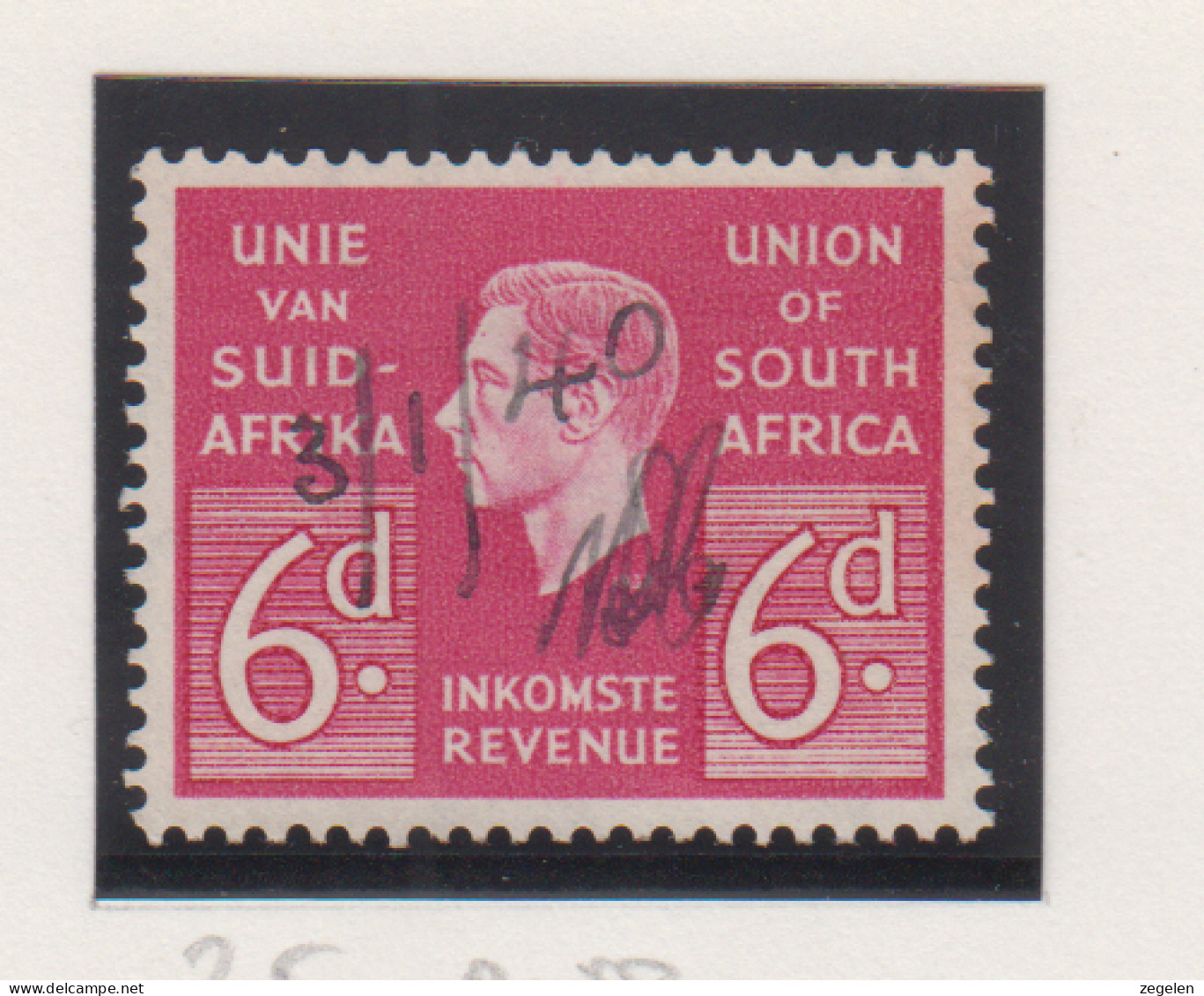 Zuid-Afrika Fiskale Zegel(revenue) Cat. J Barefoot: Revenue JAAR 1939 Nr. 35 - Other & Unclassified