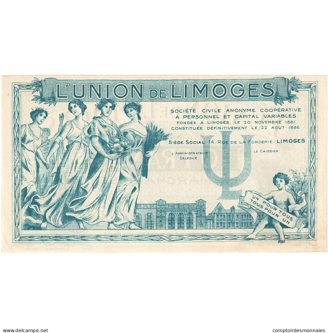 France, Limoges, 10 Francs, 1920-1935, SPL - Bons & Nécessité