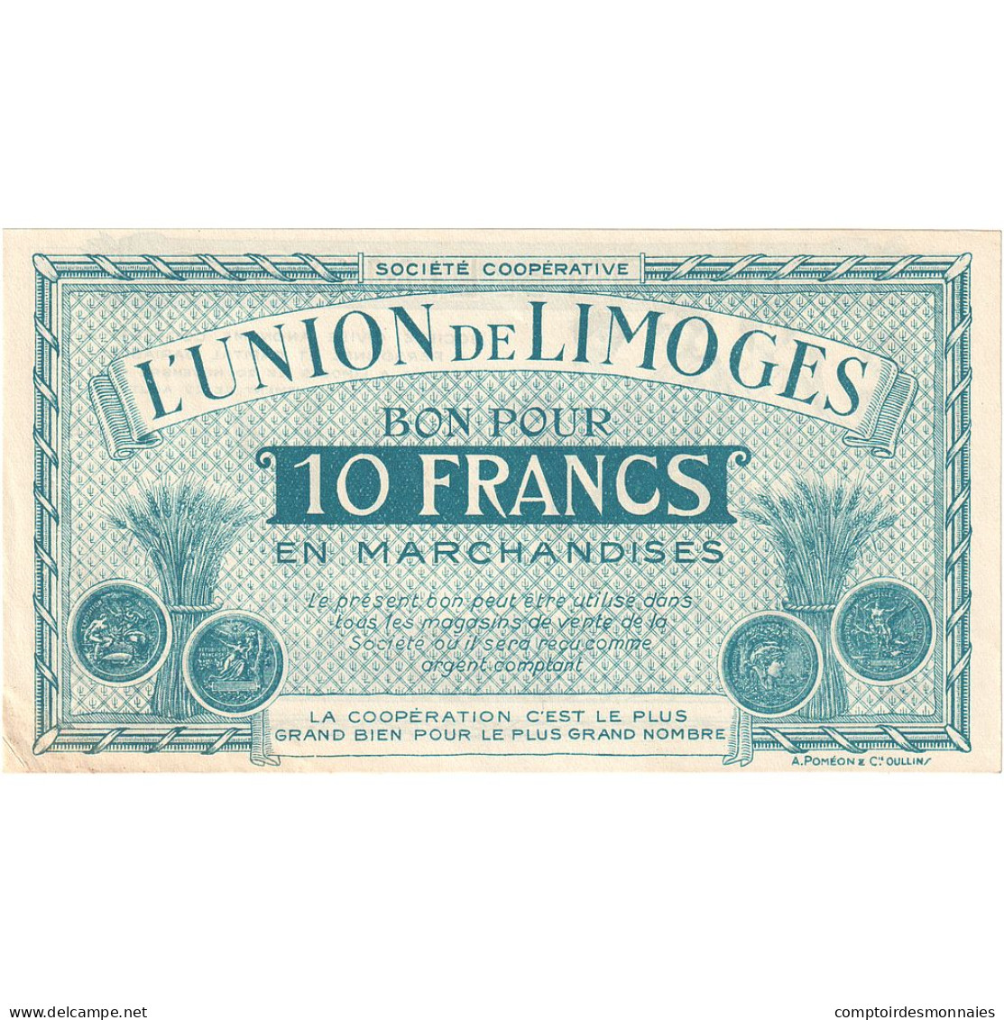 France, Limoges, 10 Francs, 1920-1935, TTB - Bons & Nécessité