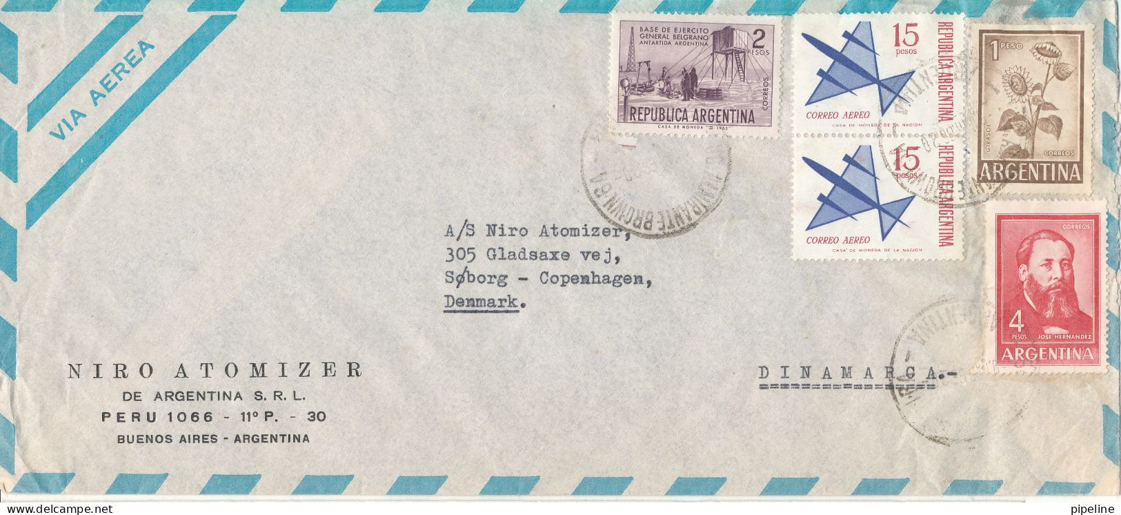 Argentina Air Mail Cover Sent To Denmark Topic Stamps - Aéreo