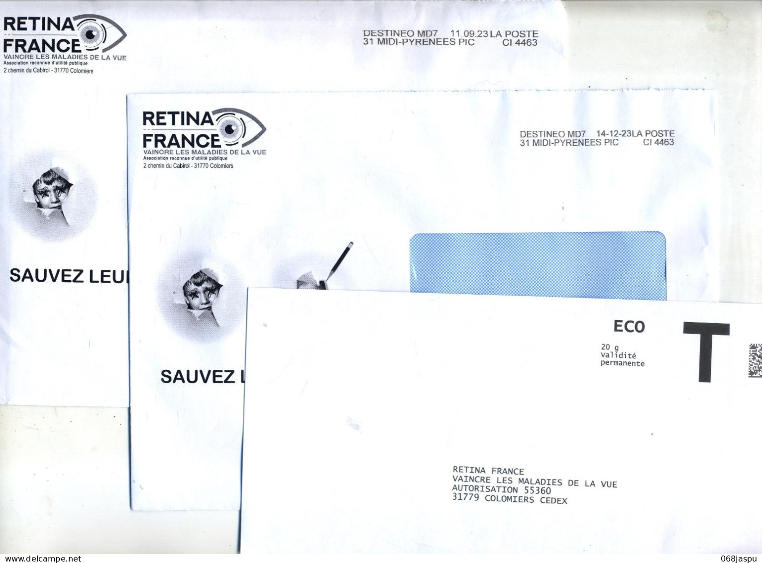 Enveloppe Reponse T Retina + Destineo Theme Oeil - Cartes/Enveloppes Réponse T