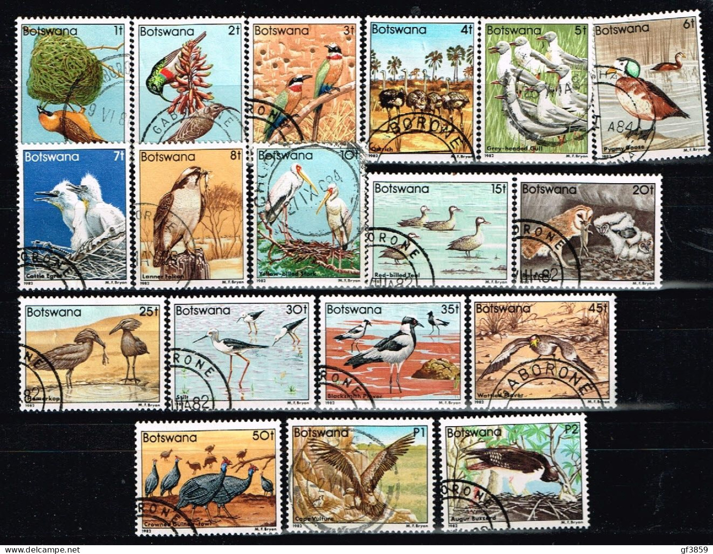 BOTSWANA / Oblitérés / Used / 1982 - Série Courante / Oiseaux  (série Complète) - Botswana (1966-...)