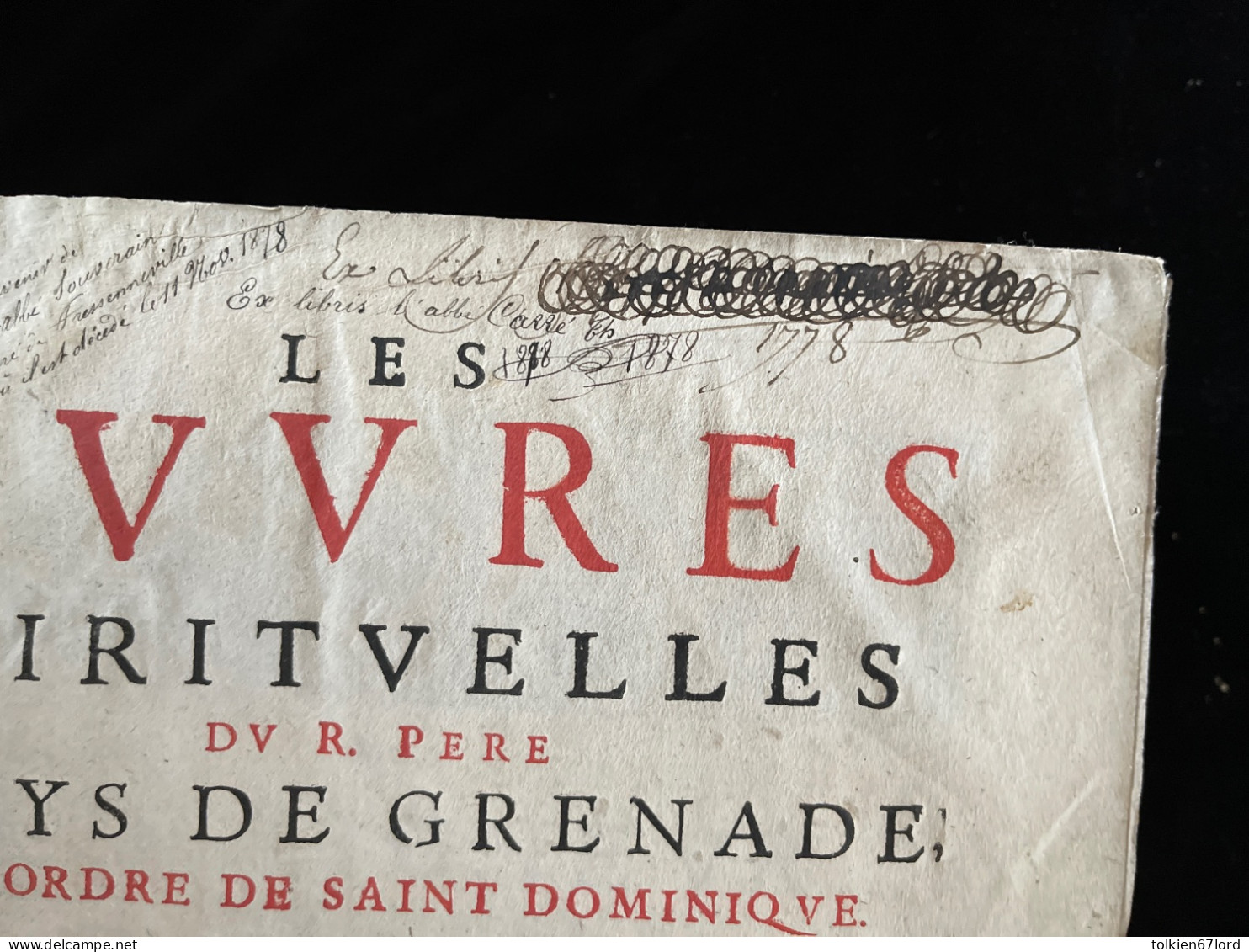 FRESSENNEVILLE Curé Abbé Souverain Carré Th. Œuvres Spirituelles Louis de Grenade Saint-Dominique Somme 1665