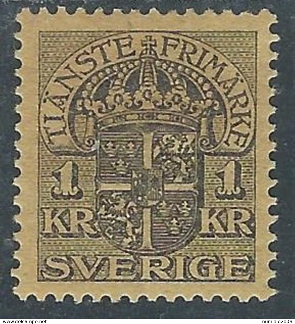 1910-14 SVEZIA FRANCOBOLLI DI SERVIZIO 1 K MH * - RB8-2 - Dienstzegels