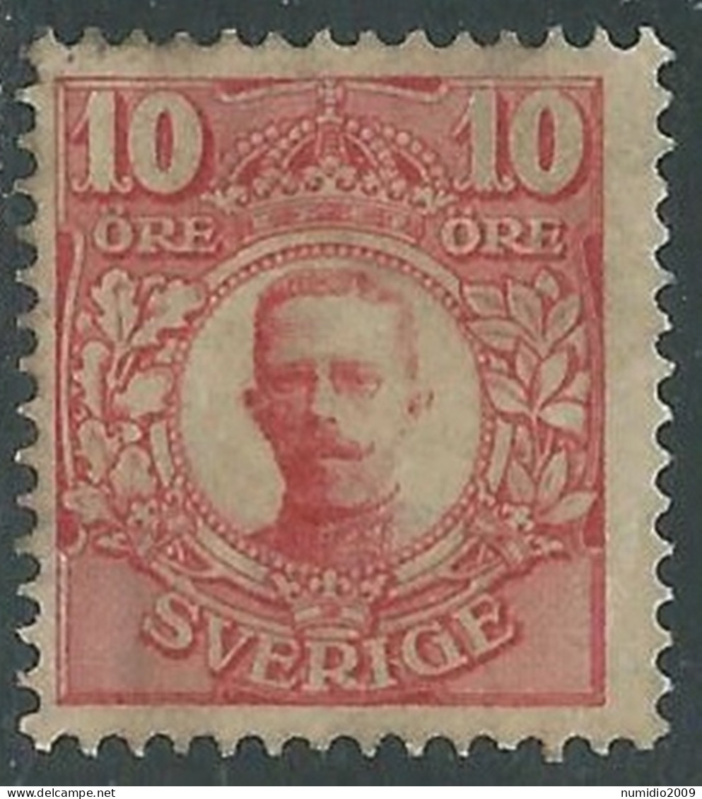 1910-14 SVEZIA RE GUSTAVO V 10 ORE SENZA GOMMA - RB8-3 - Neufs