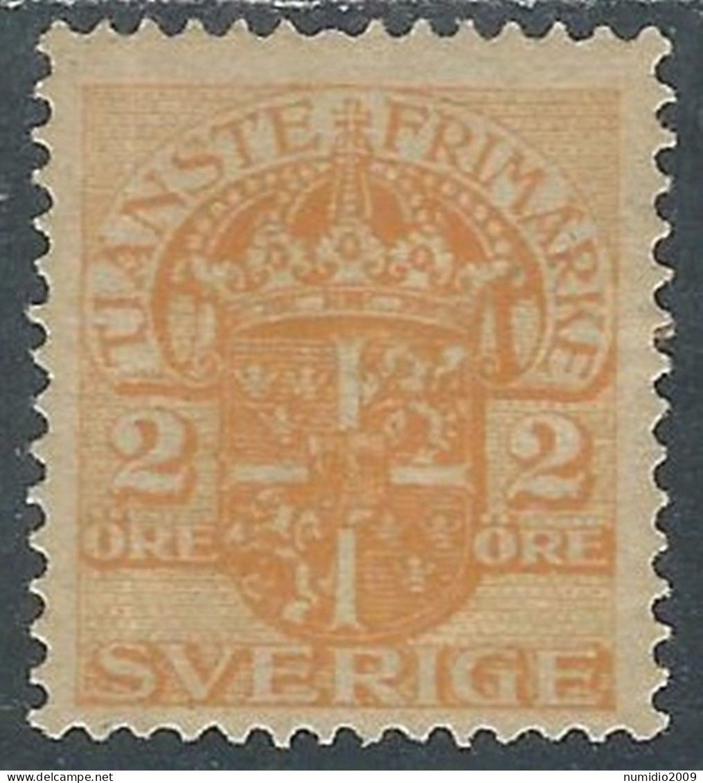 1911-19 SVEZIA FRANCOBOLLI DI SERVIZIO 2 ORE MH * - RB8-2 - Service