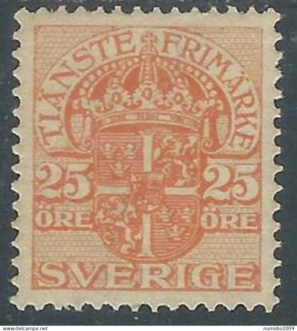 1911-19 SVEZIA FRANCOBOLLI DI SERVIZIO 25 ORE MH * - RB8-3 - Service